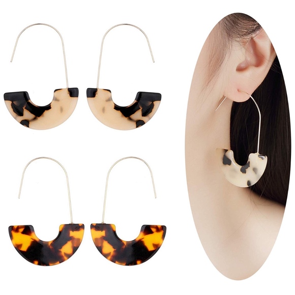 2/$20 BaubleBar Style Tortoise Hoops Earring - Picture 2 of 5